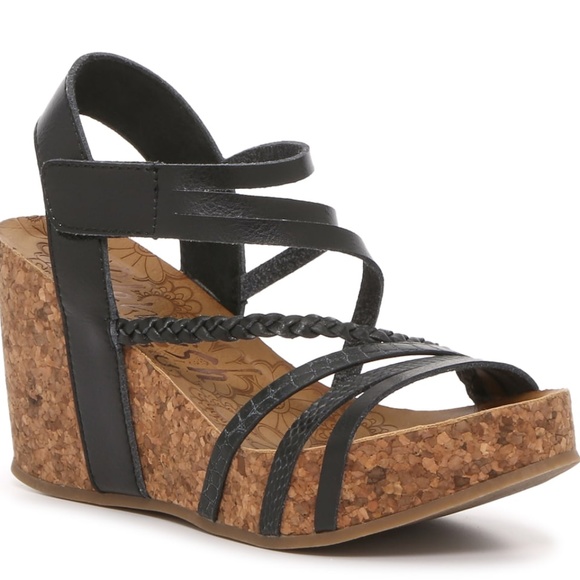 Blowfish Malibu Shoes Blowfish Malibu Black Strap Wedge